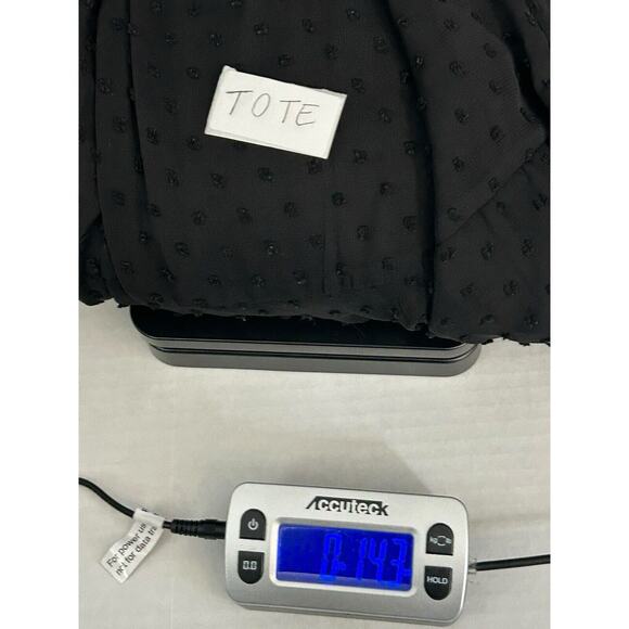 Boohoo Dress Size 16 Black Ruffle Hem Dobby Chiffon Swiss Dots Long Sleeve Mini - Picture 12 of 12